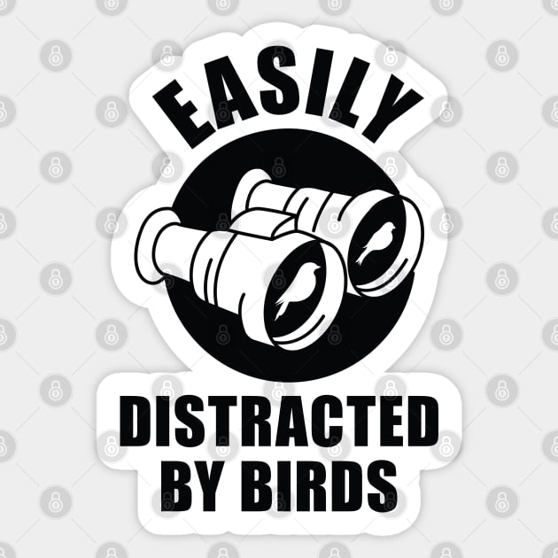 Easily Distracted By Birds Sticker by LuckyFoxDesigns